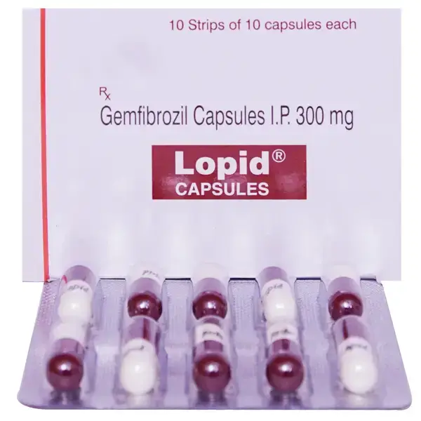 Lopid 300 mg Capsule (Gemfibrozil) 1 Lopid 300 mg Capsule (Gemfibrozil)