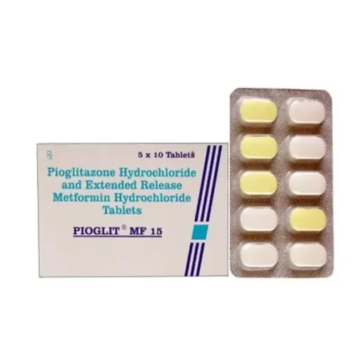 Pioglit MF Forte 15 mg Tablet (Pioglitazone / Metformin)