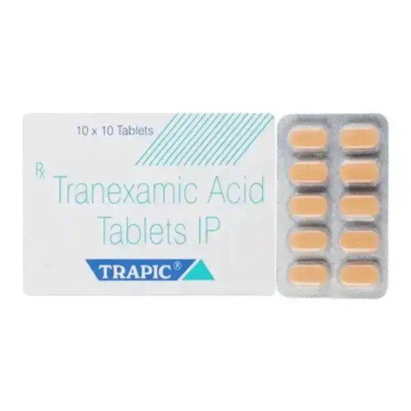 Trapic 500 mg Tablets (Tranexamic Acid) 1 Trapic 500 mg Tablets (Tranexamic Acid)